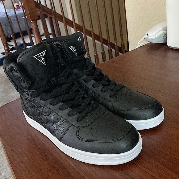 Guess black and white high tops